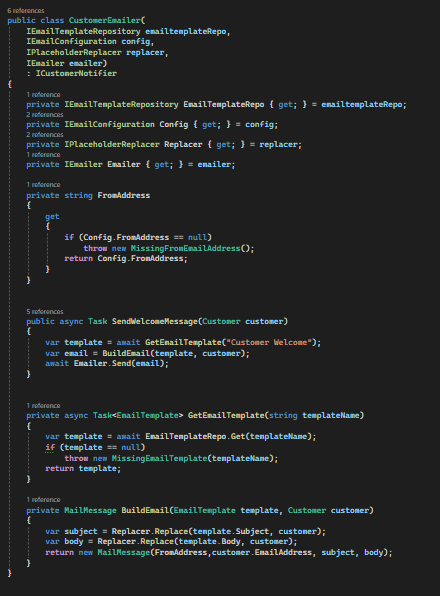 CustomerEmailer after decomposition